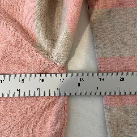 Rue21 Raglan Sleeve Striped Sweater Women's Small Y2K Pink Cream Scoopneck - Picture 5 of 7